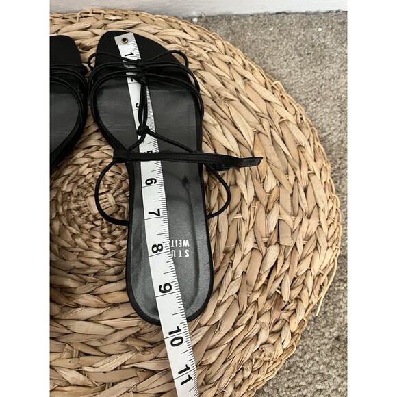 Stuart Weizman black Strappy leather sandals 7.5 Nye Occasion Holiday Cocktail - Picture 9 of 9